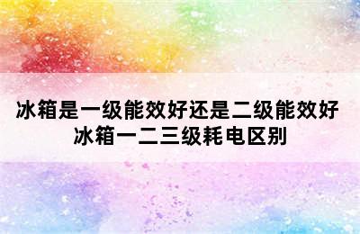 冰箱是一级能效好还是二级能效好 冰箱一二三级耗电区别